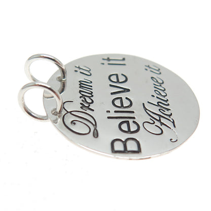 HAN 925 Sterling Silver "Dream It Believe It Achieve It" Pendant