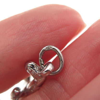 925 Sterling Silver Vintage Engraved Airplane 3D Charm Pendant
