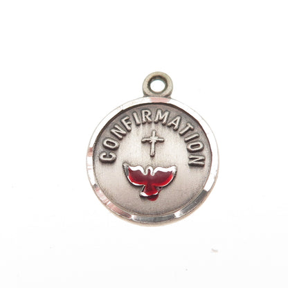 Bliss 925 Sterling Silver Vintage Enamel Confirmation Mini Charm Pendant