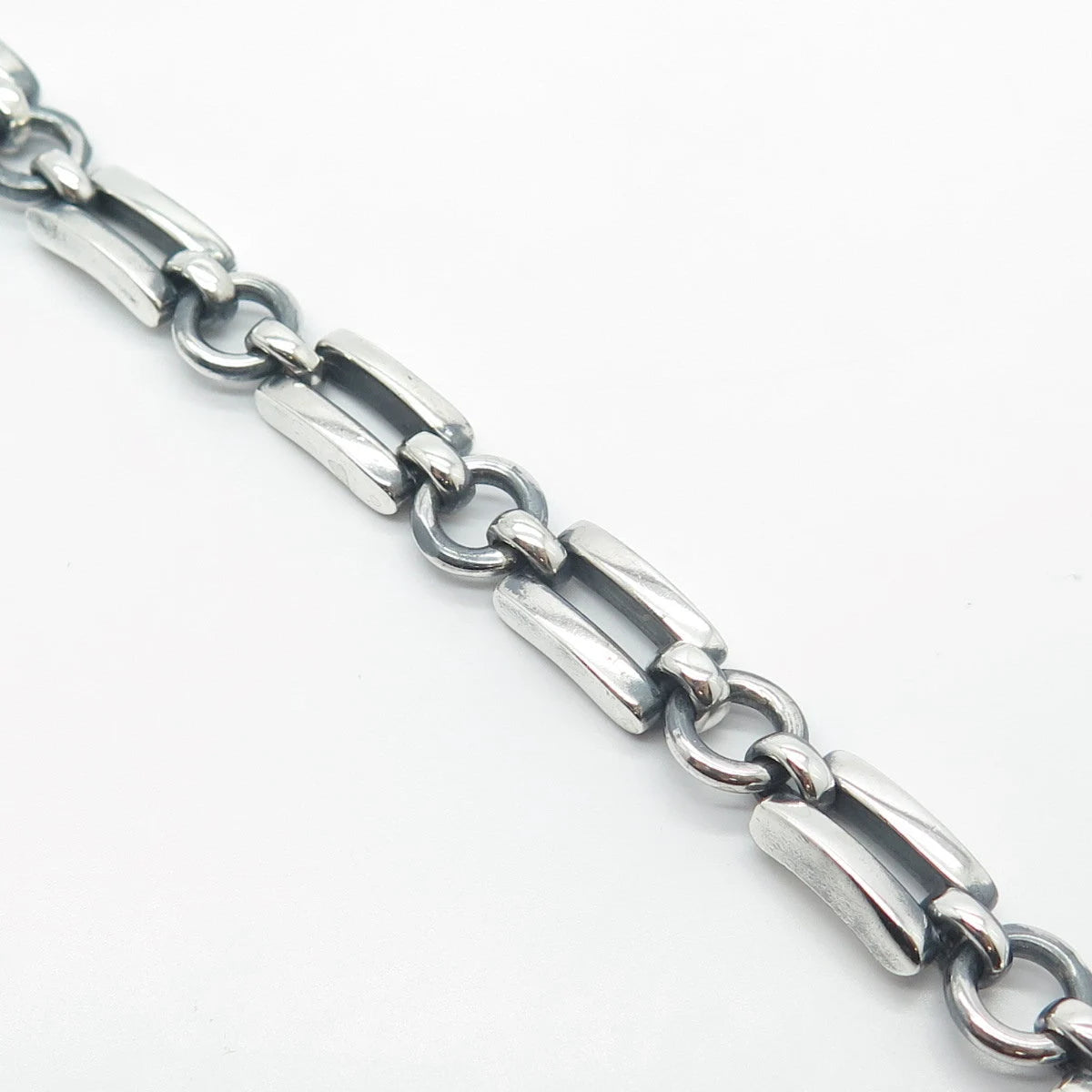 925 Sterling Silver Vintage P.R. EX Bar Link Bracelet 6.75"