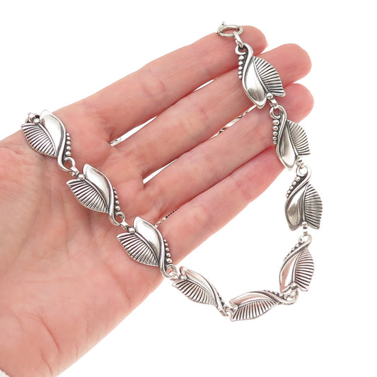 Danecraft Sterling Silver Antique Art Deco Floral Necklace 22" (broken 1 link)