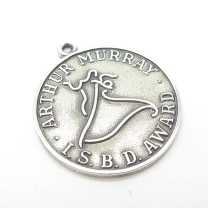 925 Sterling Silver Vintage Dieges & Clust Arthur Murray I.S.B.D. Award Pendant