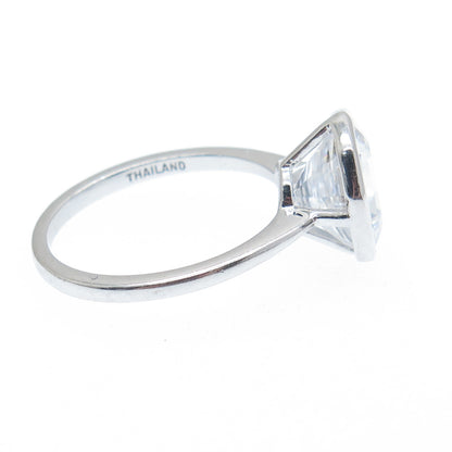 DEE BERKLEY JEWELRY 925 Sterling Silver C Z Engagement Ring Size 7.25