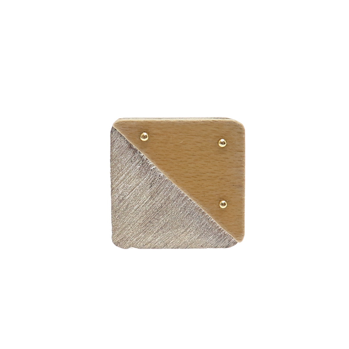 VICTOR ALFARO 14K Gold & 925 Sterling Silver Vintage Modernist Lapel Pin