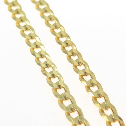 925 Sterling Silver Gold Plated Italy Curb Chain Necklace 20"