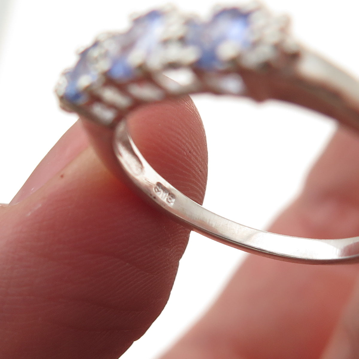 Chuck Clemency 925 Sterling Silver Real Oval-Cut Tanzanite Ring Size 9