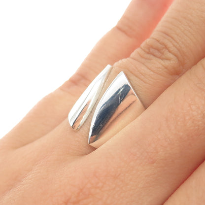 925 Sterling Silver Vintage Modernist Adjustable Ring Size 6.75