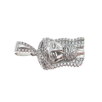 DESIGNS BY YAGI 925 Sterling Silver C Z Jesus Religious Sparkle Pendant