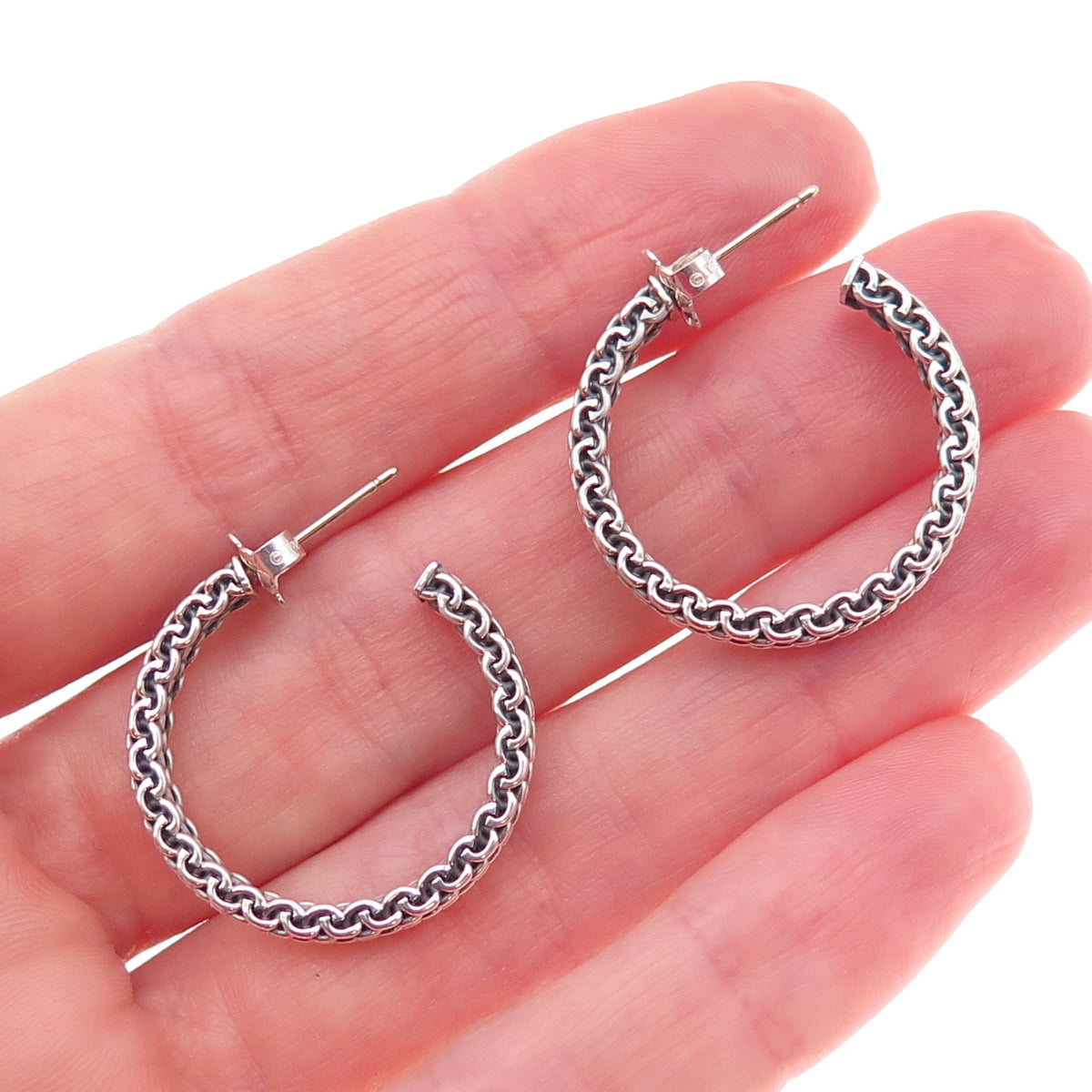 Tiffany & Co. 925 Sterling Silver Vintage Somerset Mesh Hoop Earrings