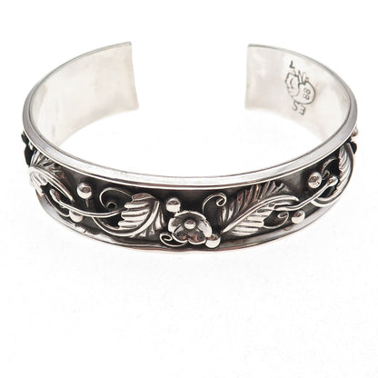 Eva Sando Old Pawn 925 Sterling Silver Vintage 1988 Adjustable Bracelet 7.25"