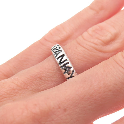 925 Sterling Silver Vintage Spanky Oxidized Band Ring Size 6