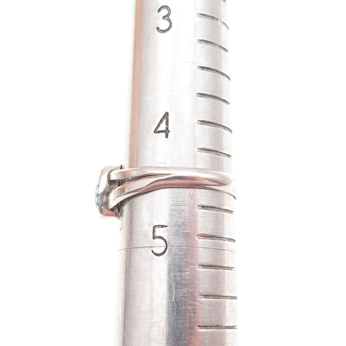 Old Pawn 925 Sterling Silver Vintage Southwestern Turquoise Tribal Ring Size 4.5