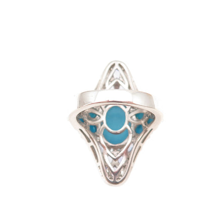 Chuck Clemency 925 Sterling Silver Real Turquoise & Tanzanite Ring Size 8.25