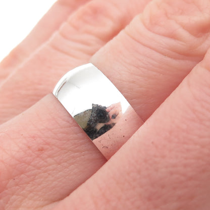 925 Sterling Silver Vintage Wide Band Ring Size 7