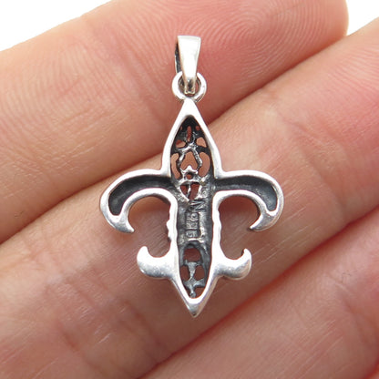 925 Sterling Silver Vintage Fleur-de-Lis Pendant