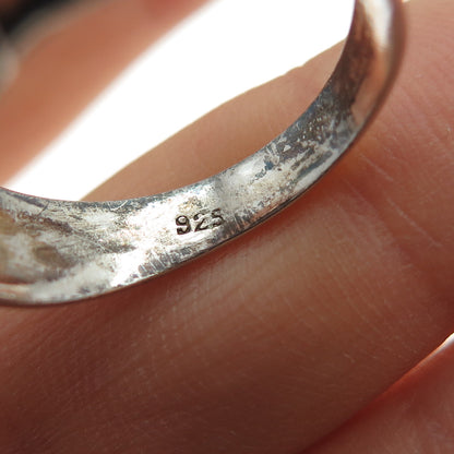 925 Sterling Silver Vintage Modernist Oxidized Ring Size 9.5