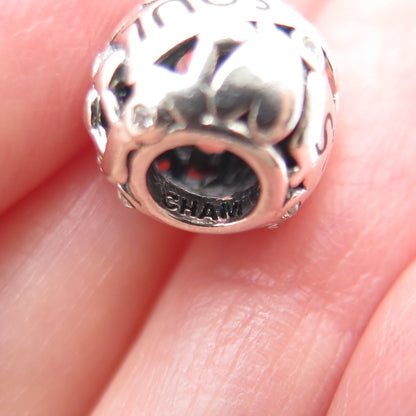 CHAMILIA 925 Sterling Silver Round-Cut C Z Music Heals The Soul Bead Charm