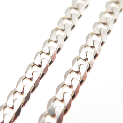 925 Sterling Silver Italy Cuban Chain Necklace 16"