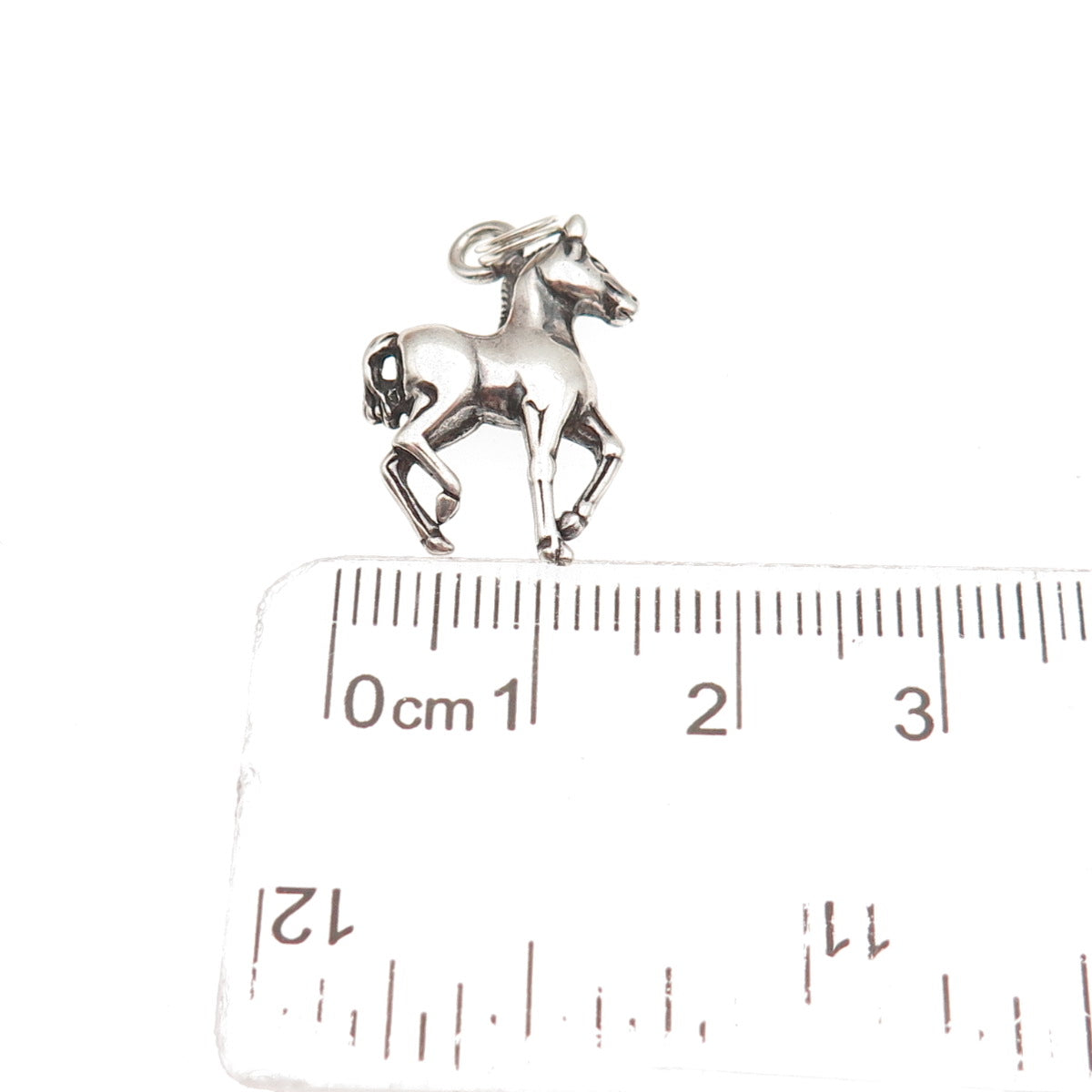 925 Sterling Silver Vintage Horse Oxidized Mini Charm Pendant