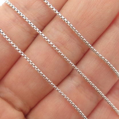 925 Sterling Silver Vintage Round Box Chain Necklace 32"