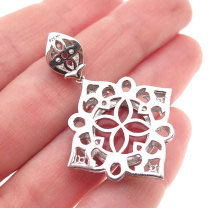 Michael Valitutti Gems En Vogue 925 Sterling 2-Tone Coral & White Topaz Pendant