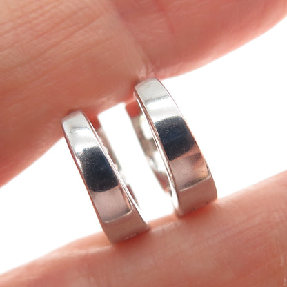 925 Sterling Silver Princess-Cut C Z Hoop Earrings