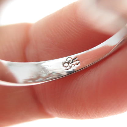 925 Sterling Silver Real Round-Cut Blue Topaz Flower Cluster Ring Size 7.5