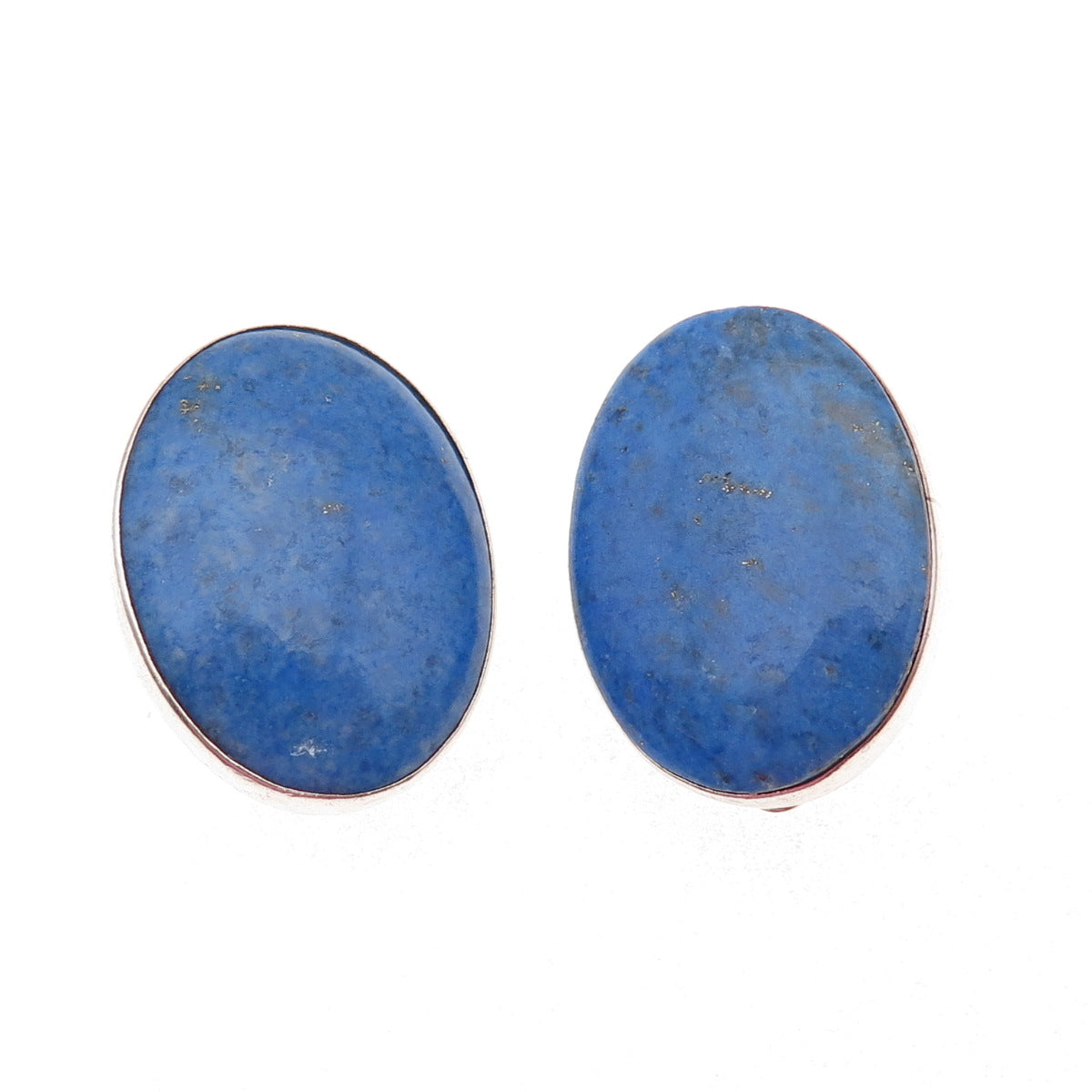 Orville Tsinnie Navajo Old Pawn Sterling Silver Vintage Lapis Clip On Earrings