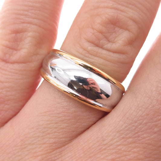 MILOR 925 Sterling Silver 2-Tone Italy Modernist Ring Size 7