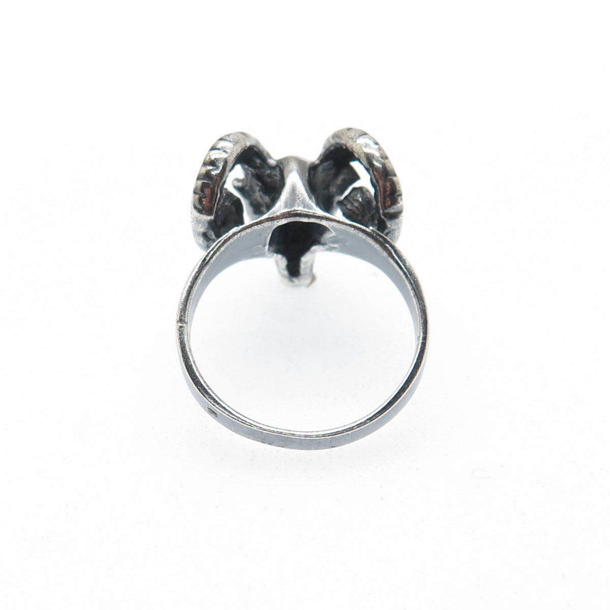 925 Sterling Silver Vintage Aries Zodiac Sign Oxidized Ring Size 9.25