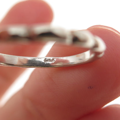 925 Sterling Silver Vintage Real Tourmaline Oxidized Ring Size 4.75