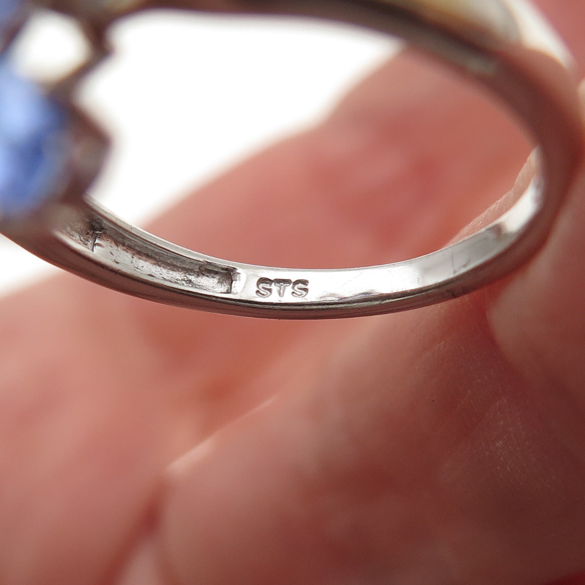 Chuck Clemency 925 Sterling Silver 2-Tone Real Tanzanite & Topaz Ring Size 8.25