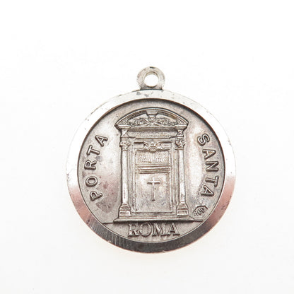 800 Silver Vintage Rome Italy Pope Paul VI St. Peter's Basilica Charm Pendant