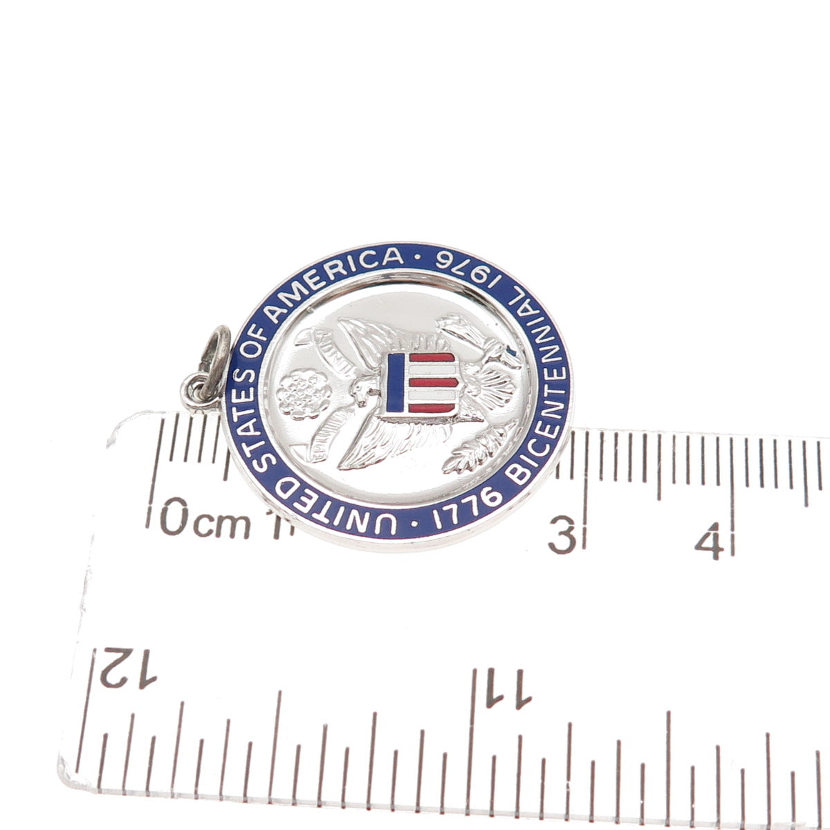Griffith & Sons 925 Sterling Silver Vintage Enamel US Bicentennial Charm Pendant