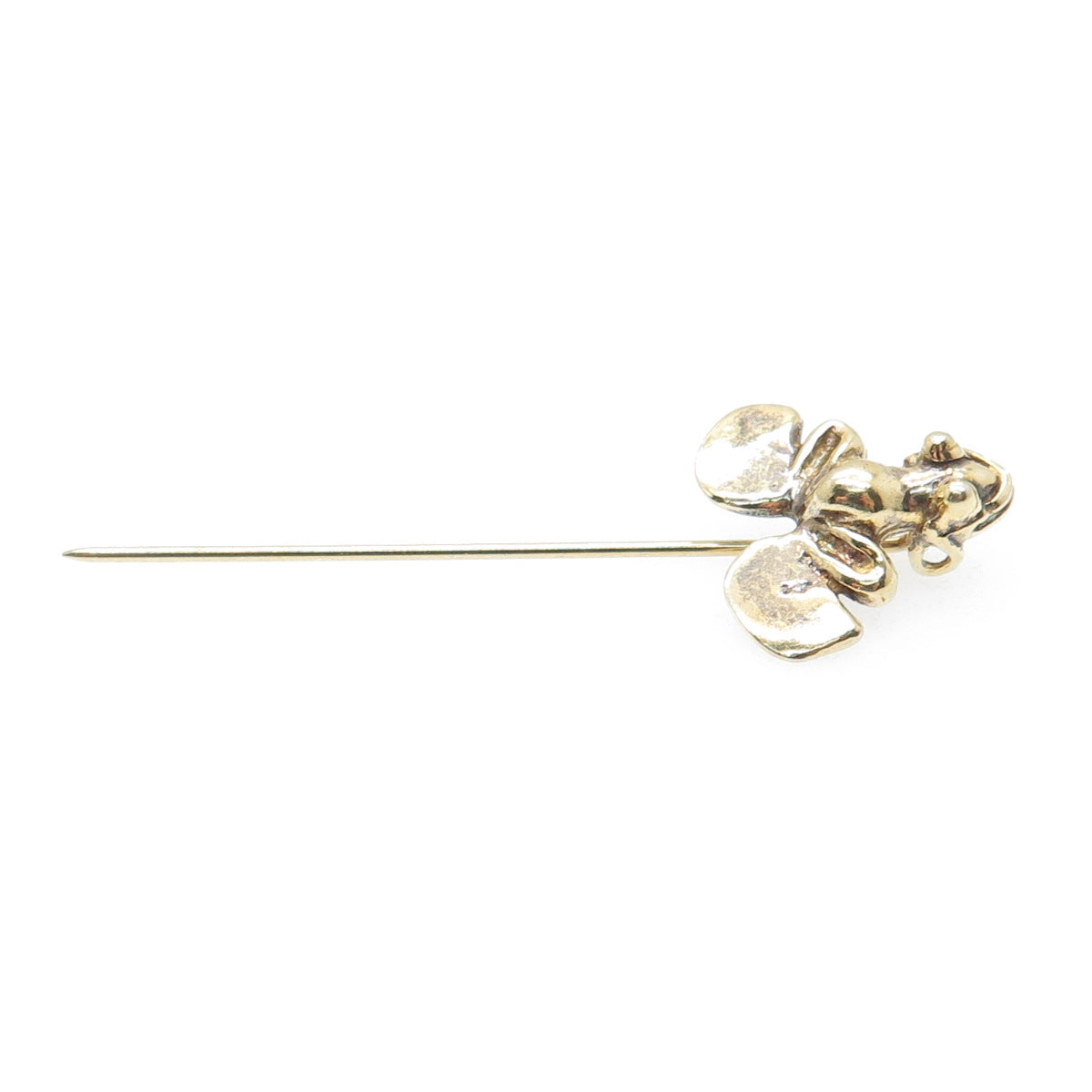 925 Sterling Silver Gold Plated Vintage R Artisan Frog For Good Luck Lapel Pin