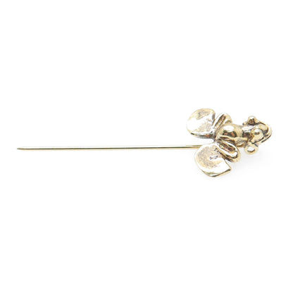 925 Sterling Silver Gold Plated Vintage R Artisan Frog For Good Luck Lapel Pin
