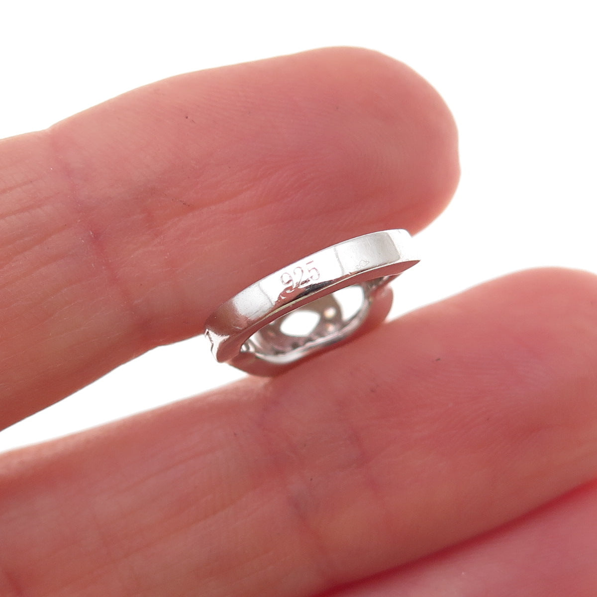 925 Sterling Silver Round-Cut C Z Interlocked Hoop Earrings