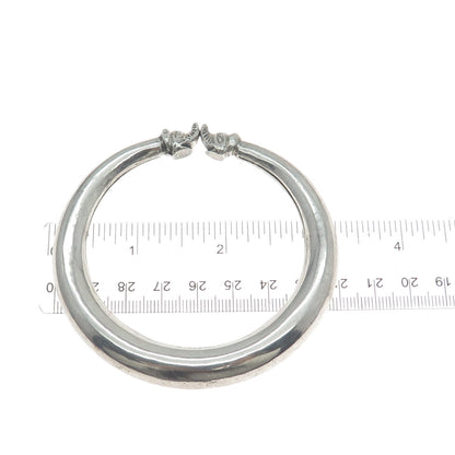 925 Sterling Silver Vintage Crescent Modernist Bangle Bracelet 7.75"