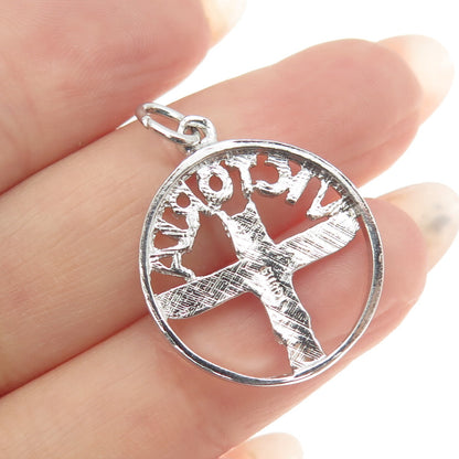 925 Sterling Silver Vintage Victoria Totem Pole Charm Pendant