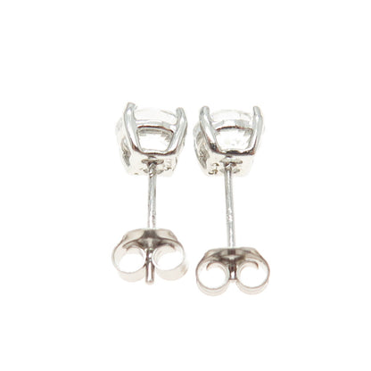 925 Sterling Silver Round-Cut Shaped C Z Stud Earrings