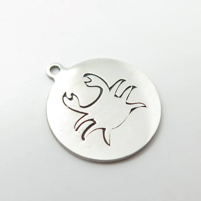 925 Sterling Silver USA Two In Town Crab Charm Pendant