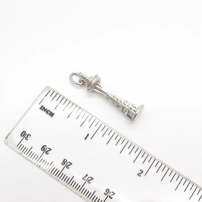925 Sterling Silver Vintage H.L.P. Tower Pendant