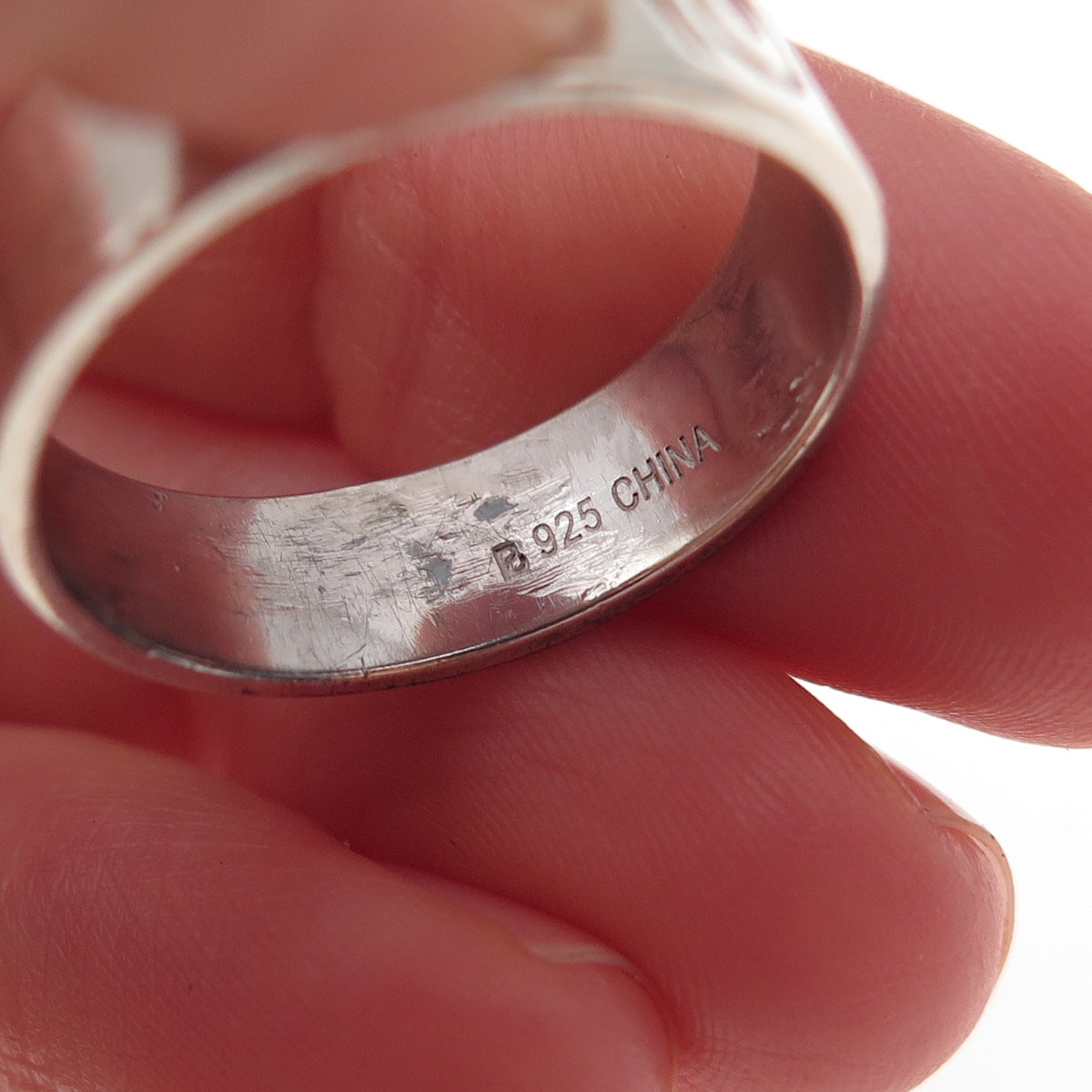 Ross Simons 925 Sterling Silver Real Diamond Love Band Ring Size 8.25