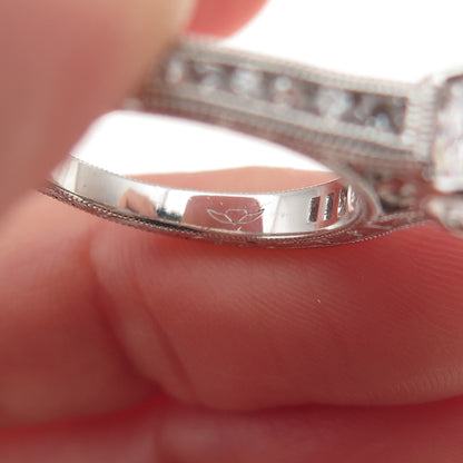 925 Sterling Silver Round-Cut C Z Engagement Ring Size 6.5