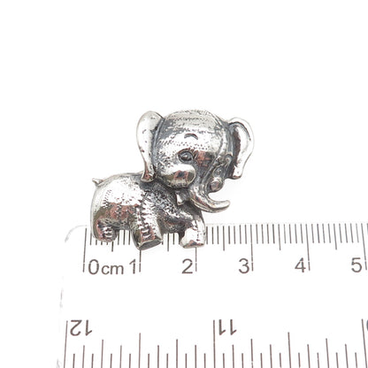 JewelArt Sterling Silver Vintage Elephant Cartoon Character Oxidized Pin Brooch