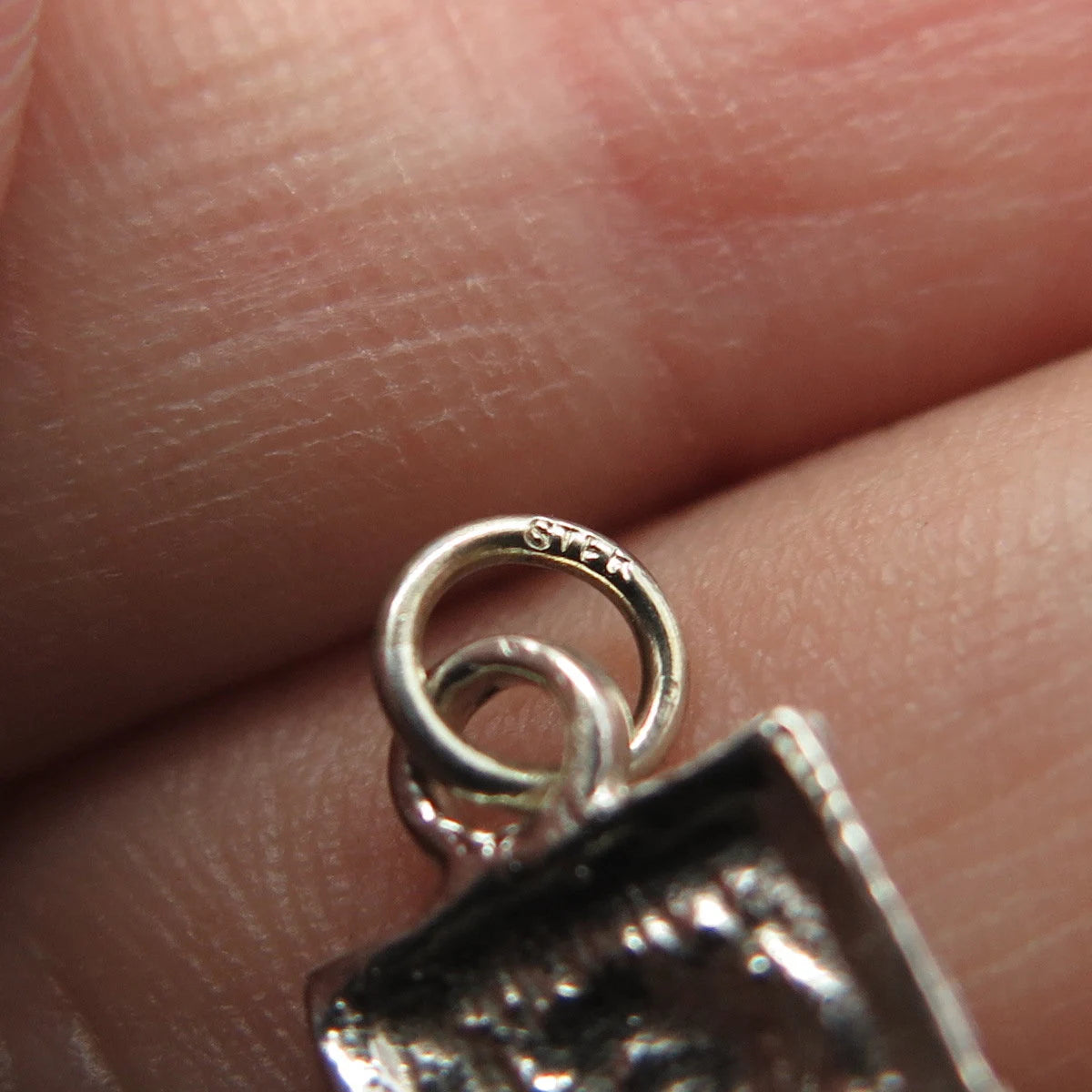 925 Sterling Silver Vintage Cross Pressed Religious Pendant