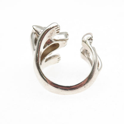 NOVE25 Sterling Silver Vintage Jack Russell Terrier Adjustable Ring Size 7.75