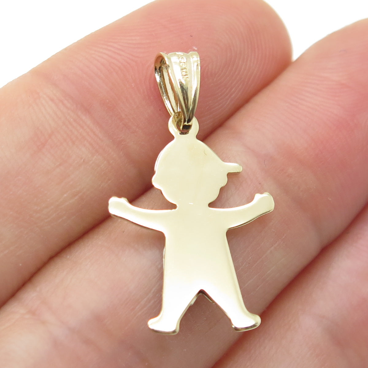 14K Yellow Rose & White Gold Boy Minimalist Charm Pendant