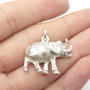 925 Sterling Silver Vintage Elephant Safari 3D Pendant