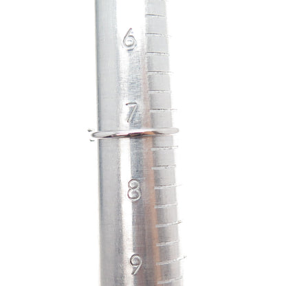 925 Sterling Silver Lab-Created Ruby & C Z Half Eternity Band Ring Size 7.25